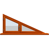 Деревянное окно – треугольник из лиственницы Модель 112